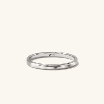 Mejuri 2mm Curve Band White Gold In Silver