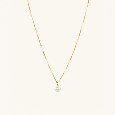 Mejuri Mini Pearl Pendant Necklace In Vermeil