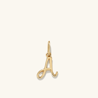 Mejuri Cursive Letter Charm In Yellow