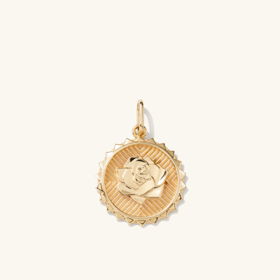 Mejuri Strength Rose Coin Charm Pendant In Yellow