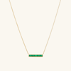 MEJURI BAGUETTE EMERALD BAR NECKLACE