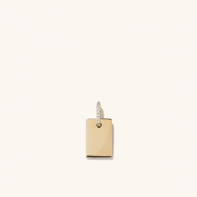 Mejuri Pave Diamond Bail Tag Charm Pendant In Yellow