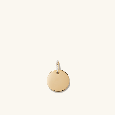 Mejuri Pave Diamond Bail Round Tag Charm Pendant In Yellow
