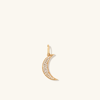 Mejuri Pave Diamond Moon Charm In Yellow