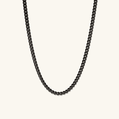 Mejuri Curb Chain Necklace Black Titanium