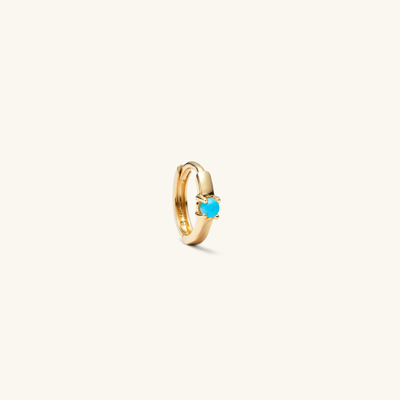 Mejuri Single Colored Mini Hoop Turquoise In Yellow