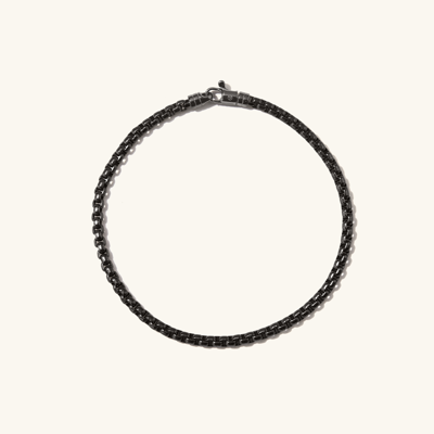 Mejuri Round Box Chain Bracelet Black Titanium