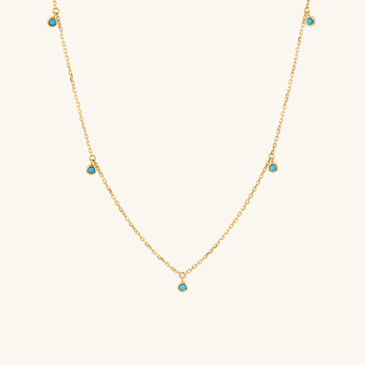 Mejuri Turquoise Station Necklace In Yellow