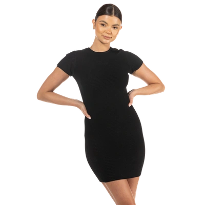 Cozi Womens  Perfect Rib Dress In Black/black