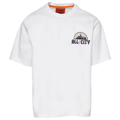 All City By Just Don Mens  Round T-shirt In White/white