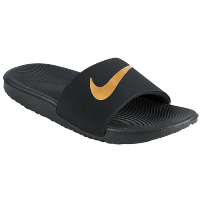 Nike Kids' Boys  Kawa Slide In Black/metallic Gold