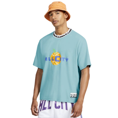 All City By Just Don Mens  Signature Logo T-shirt In Blue/blue