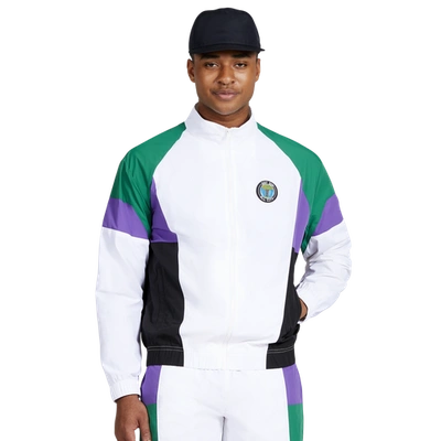 All City By Just Don Mens  Eurocup Warm-up Jacket In White/white
