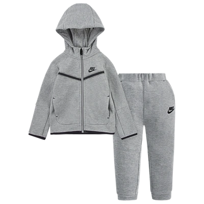 Nike Kids' Girls  Tech Fleece Set In Dark Grey Heather/black