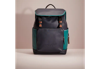 Coach Restored League Flap Backpack In Colorblock In Black Copper/ocean Multi