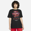 Nike Sportswear Essential Women's Americana T-shirt In Black,vivid Sulfur