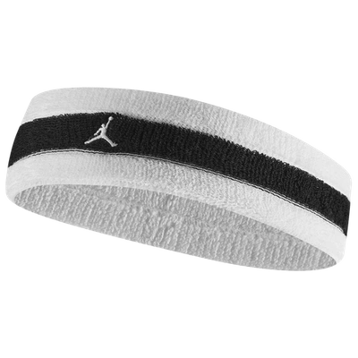 Jordan Mens  Terry Headband In White/black/white