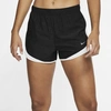 Nike Women's Dri-fit Solid Tempo Running Shorts In Black/black/white