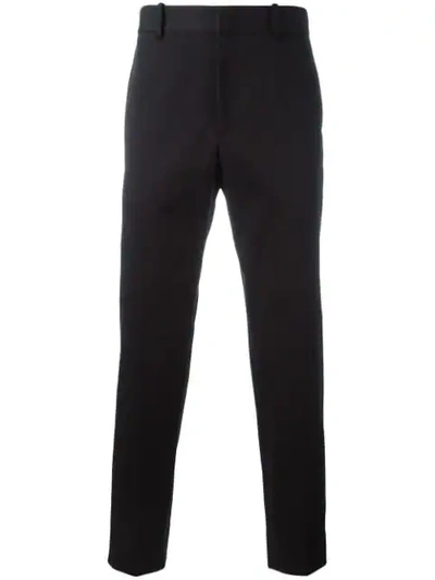 Gucci Bee Embroidered Classic Chinos In Black Gabardine