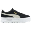 Puma Mayze Platform Suede Sneakers In Black/white