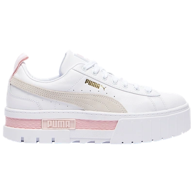 Puma Womens  Mayze Leather In White/pink