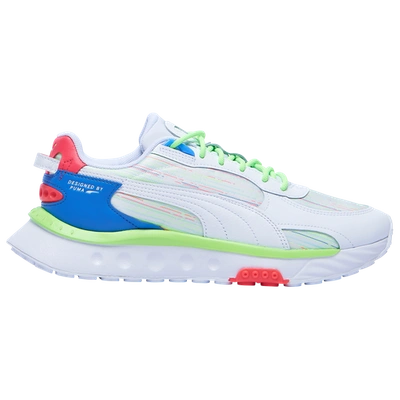 Puma Mens Wild Rider In White/blue/green | ModeSens