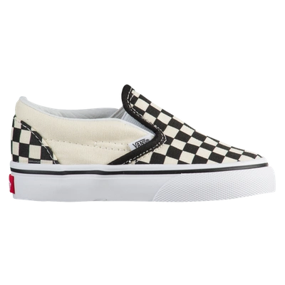 Vans Kids' Checkerboard Slip-on Shoes 5-9 Years In Black/true White