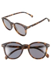 Le Specs Men's Bandwagon Round Sunglasses, 50mm In Matte Tort/ Smoke Mono Polar
