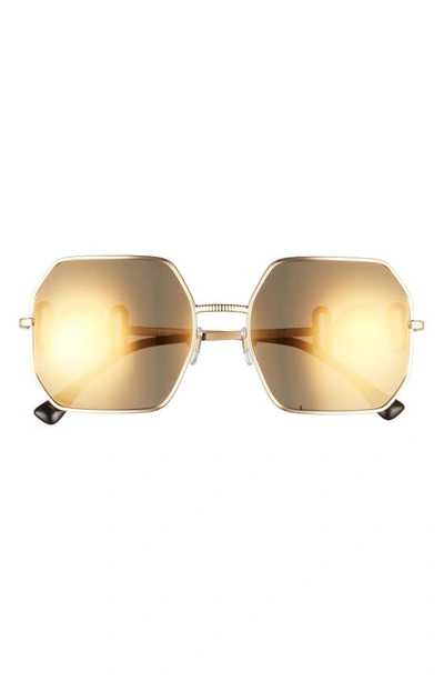 Versace 58mm Geometric Sunglasses In Pale Gold