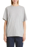 Totême Oversize Organic Cotton T-shirt In Light Grey Melange