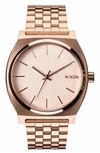 Nixon Time Teller Stainless Steel Bracelet Watch 37mm In Rose Gold