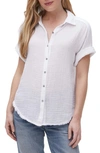Michael Stars Bailey Cotton Gauze Button-down Shirt In White