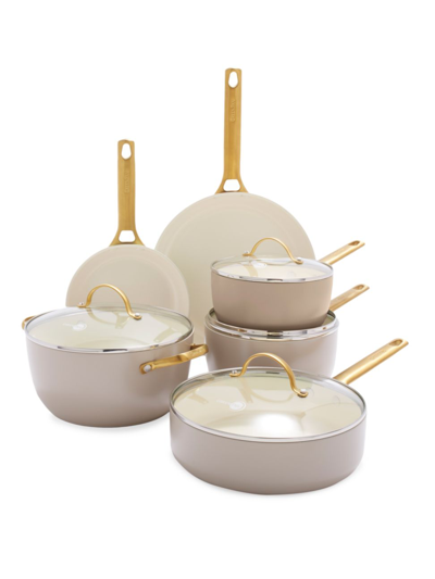 Greenpan Reserve Ceramic Nonstick 10-piece Cookware Set In Taupe