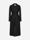Harris Wharf London Anthracite Grey Wool Trench Coat With Belt