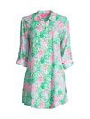 LILLY PULITZER WOMEN'S NATALIE FLORAL COVERUP SHIRTDRESS