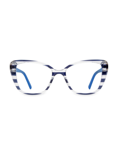 Kate Spade Fiona 51mm Cat Eye Blue Block Readers