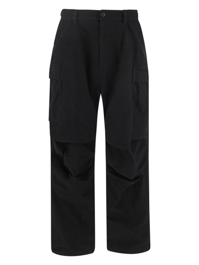 Balenciaga Kick Cotton Gabardine Cargo Pants In Black