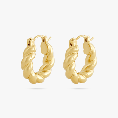 Studs Small French Twist Hoop In Gold