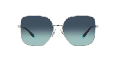 Tiffany & Co Women's Sunglasses, Tf3078b 60 In Silver/blue Gradient