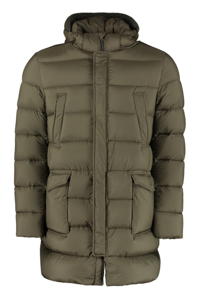 Herno Padded Hooded Jacket In Green