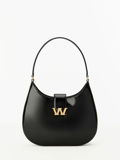 Alexander Wang W Legacy Small Glossed-leather Shoulder Bag In Black