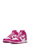 Nike Dunk High Basketball Shoe In White/ Pink Prime