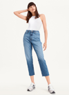Dkny Women's Broome Cropped Distressed Jeans In Medium Wash