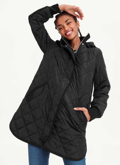 Dkny Women's Hooded Quilted Jacket In Black ModeSens