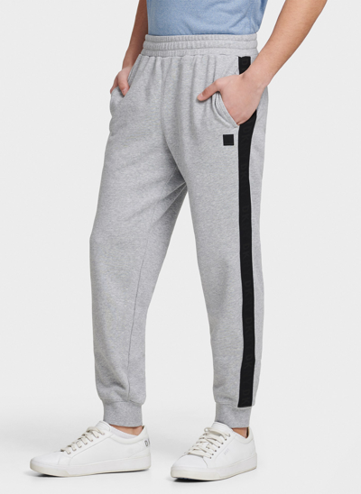 Dkny Men's Jogger With Logo Taping In Pearl Grey Heather
