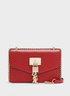 Dkny Women's Elissa Small Pebbled Leather Shoulder Bag In Bright Red