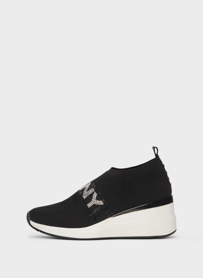 DKNY WOMEN'S PARKS RHINESTONE WEDGE SNEAKERS 