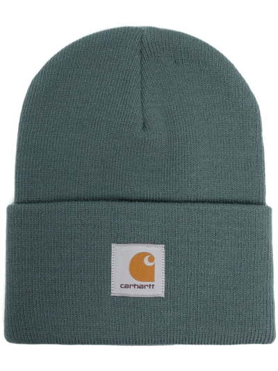 Carhartt Watch Knitted Beanie Hat In Blue
