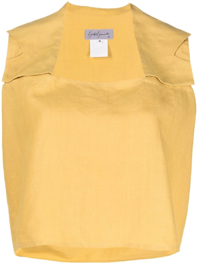 Pre-owned Yohji Yamamoto 垂坠拼接亚麻上衣（1990年代典藏款） In Yellow