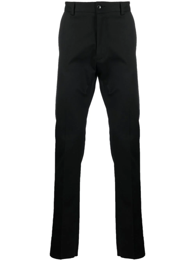 Roberto Cavalli Logo-patch Straight-leg Trousers In Black